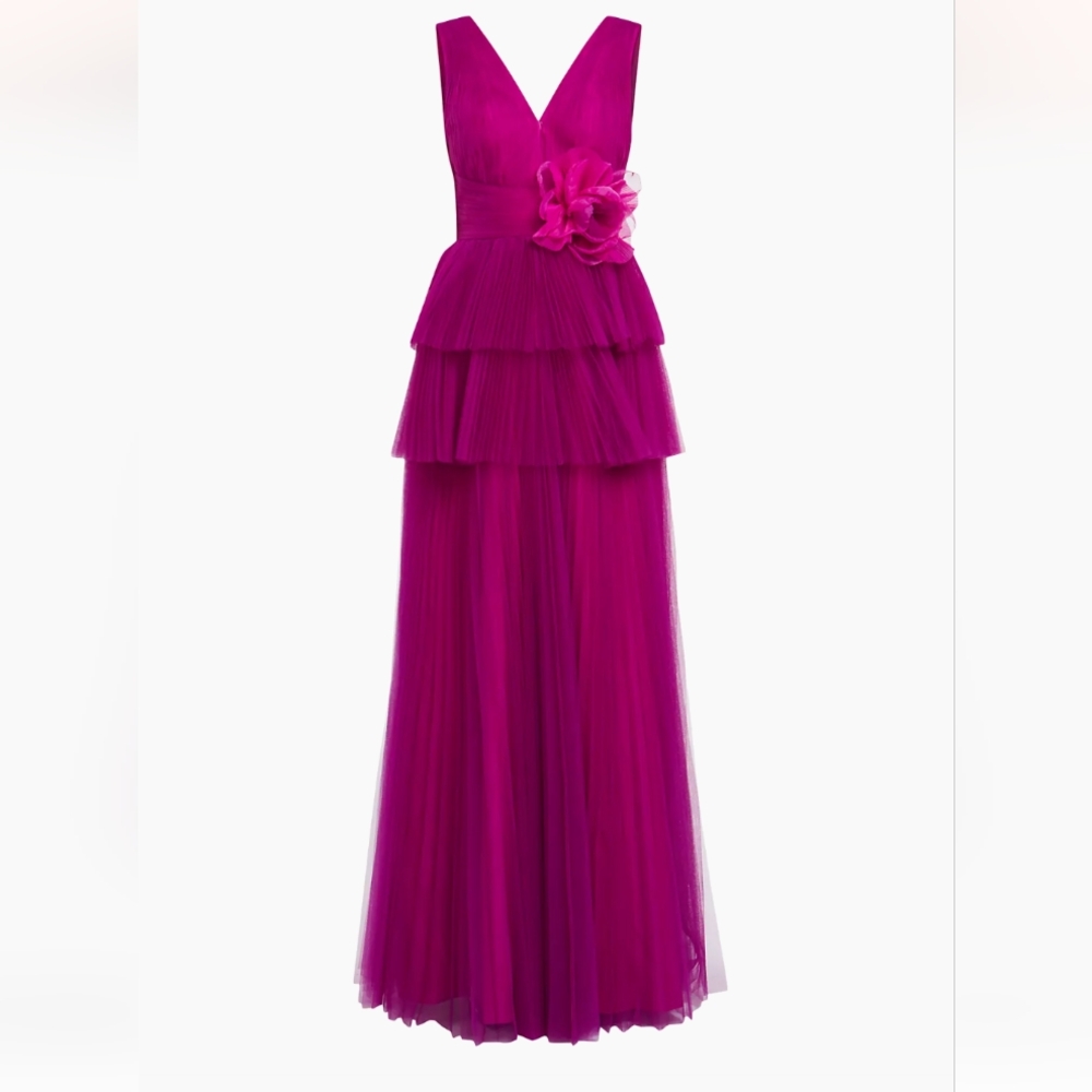 Zac Posen Ruffled Tulle Gown